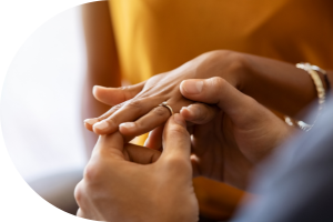 couple with wedding ring